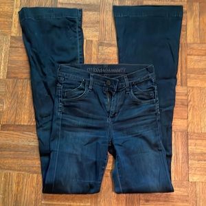 Citizens of Humanity Dark Denim Jean Wide Flare Leg 25